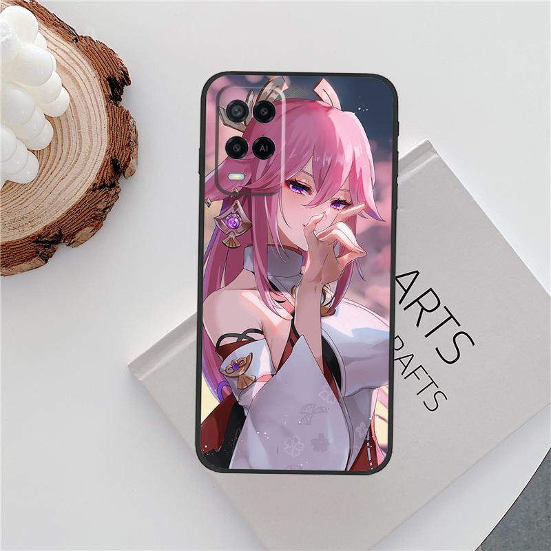 Чехол Genshin Impact Яэ Мико для Oppo A15 A80 A60 A40 A94 A54 A98 A78 A18 A38 A58 A16 A76 A96 A17 A77 A74 A57S