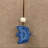 Винтажное керамическое ожерелье с подвеской в виде синей птицы на кожаном шнурке и антиаллергенной фурнитурой