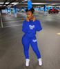 Winter Tracksuits Suits Two Piece Set Women Pink Letter Print Sport Casual Outfits Zip Sweatshirt Top+Pants Set Women Sweat Suit