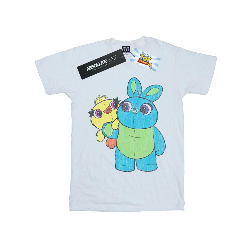 Disney Womens/Ladies Toy Story 4 Ducky And Bunny Distressed Pose Cotton Boyfriend T-Shirt