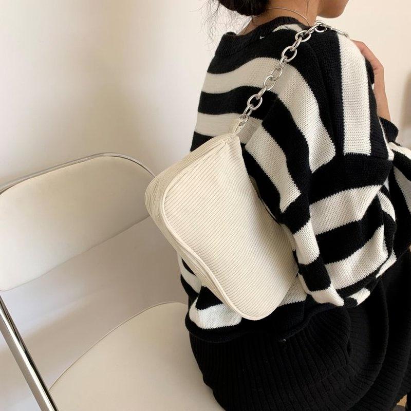 Corduroy Underarm Bag Casual Women Shoulder Bags Travel Armpit Shopping Pouch Phone Pouch Zipper Female Handbag Clutch