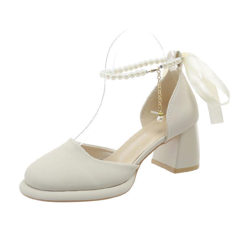 Туфли Мэри Джейн на высоком каблуке в стиле феи, женские, весна-лето 2025, новые, французский темперамент, подходящая юбка, босоножки на толстом каблуке