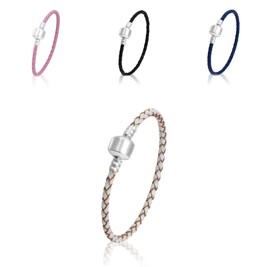 Модный Унисекс Плетеный Кожаный Браслет с Надежной Магнитной Застежкой из Титановой Стали