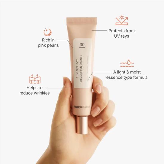 THANK YOU FARMER Sun Project *Shimmer Sun Essence* SPF30 PA++ 40ml