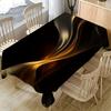 1pc Rectangular Tablecloth, Black Elegant Background, Wavy Golden Thread Modern Light Luxury Pattern Printed Tablecloth, Suitable for Indoor And Outdo
