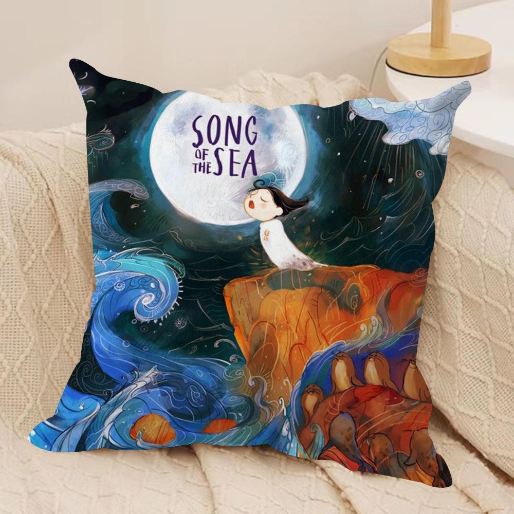 Ireland SSong of the Sea Cushion Cover Soft Plush Fabric DoubleSided Printed Sofa Cushion Cover for All Seasons Home DecorGift