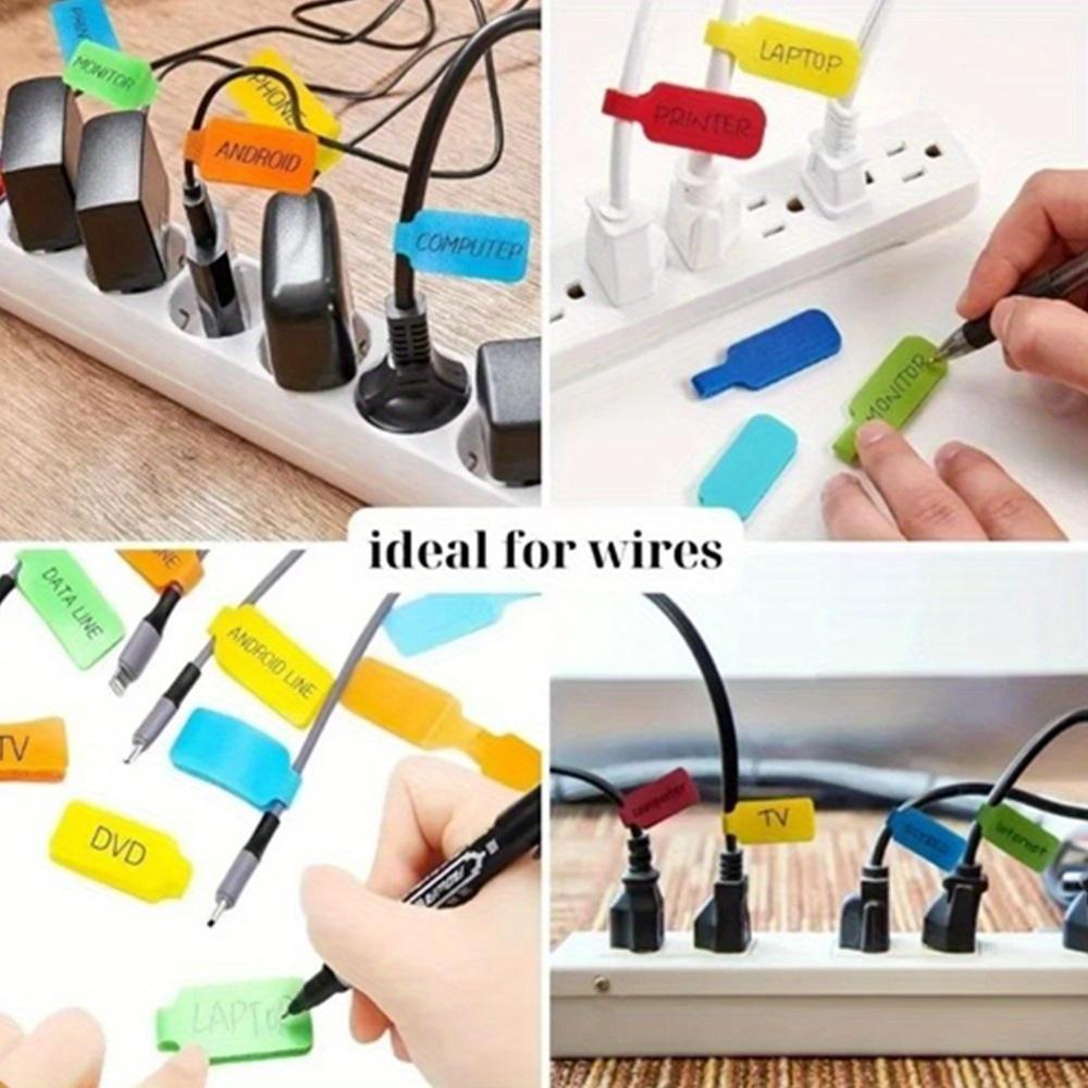 10-30pcs Reusable Waterproof Cable Labels Color-Coded Organizer Straps Data Charger Cords Management Home Office Travel