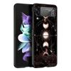 Чехол для телефона 'Планета и звездное небо' для Samsung Galaxy Z Flip3 Flip4 Flip5, ПК-корпус для Z Flip 3 4 5, Черная жесткая складная крышка