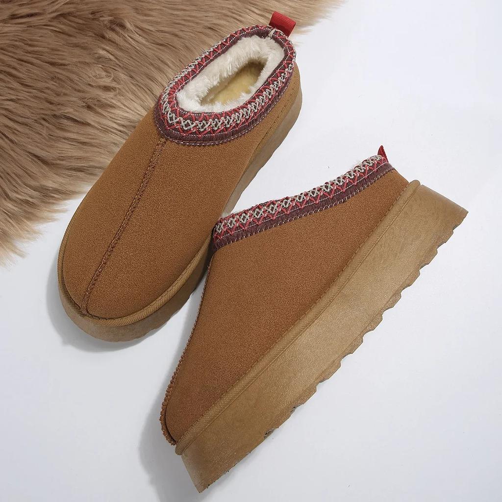 Зимние сапоги для женщин, зимние новые кашемировые теплые толстые подошвы без каблука, покрытые волосами, полутапочки из хлопка для женщин