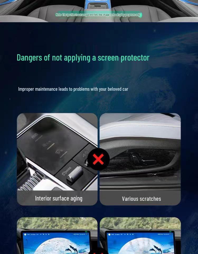 Transparent Interior Film for BYD Seal EVI Console Screens - Fits 25 Models