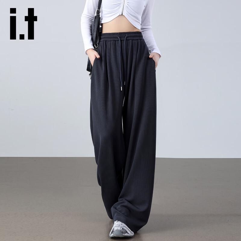 Izzue It Women's Relaxed Fit Drawstring Wide-Leg Pants