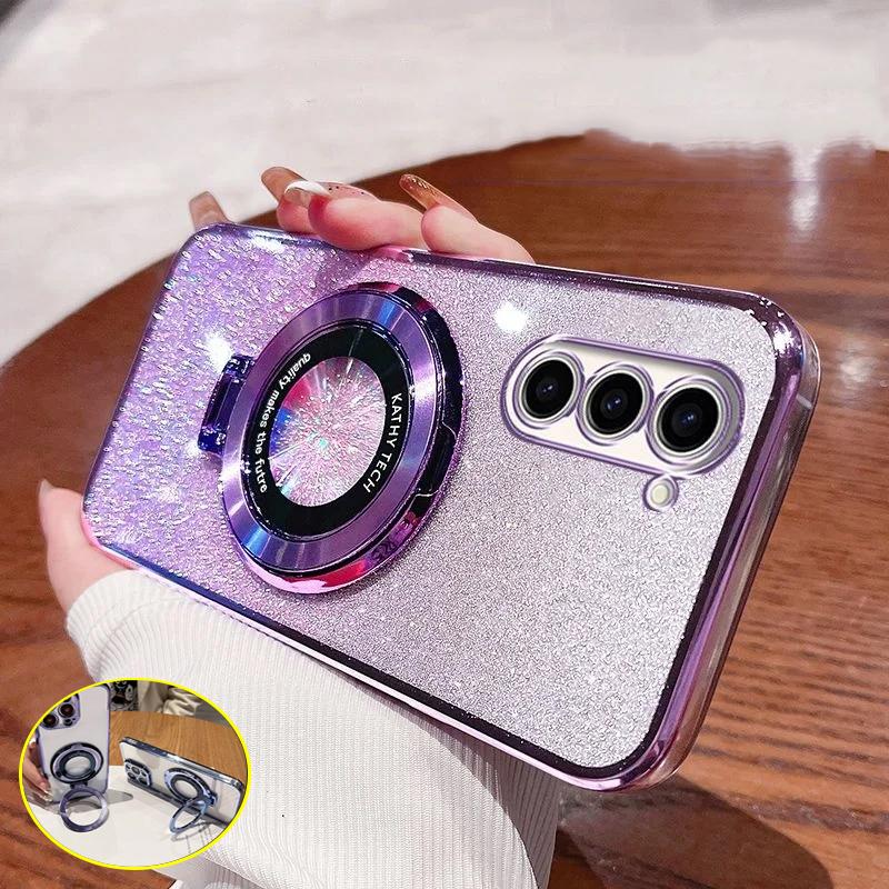 Роскошный чехол для телефона с блестящим магнитным держателем для Motorola Moto G9 G8 E7 Plus Power Play E6s G71S Edge 20 30, чехол-кронштейн