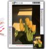 Popular 5D Diy Cross Stitch Flowers Tulips Painting Full Drill Cross-Stitch Crafts Kit Wall Sticker Home Decor
