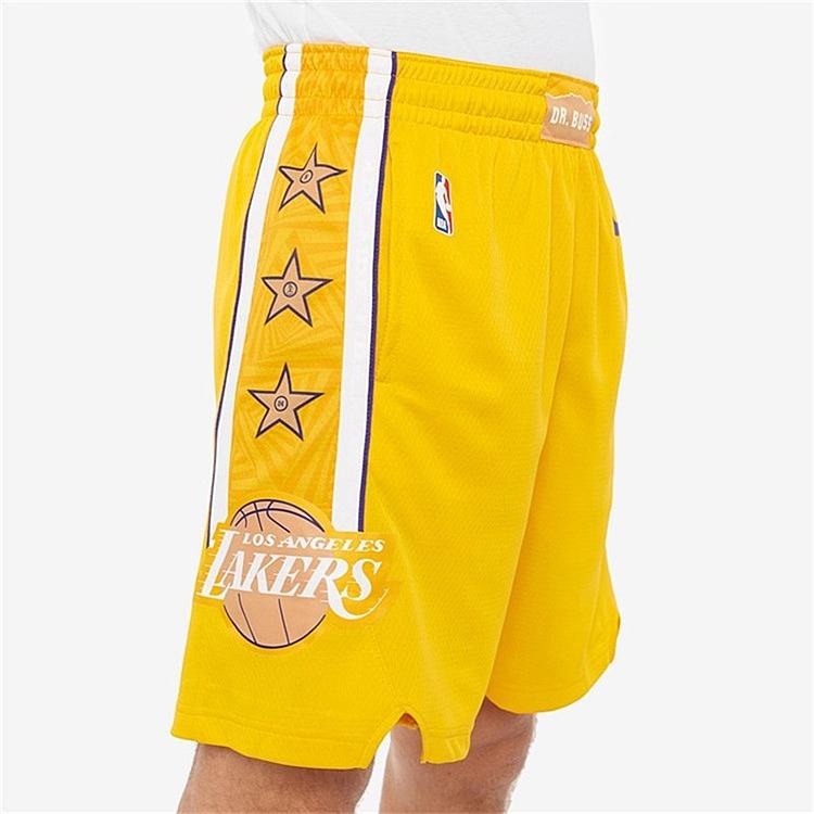 Nike NBA City Edition SW Fan Version 19-20 Season Lakers Баскетбольные шорты Мужские брюки Желтый BV5873-728