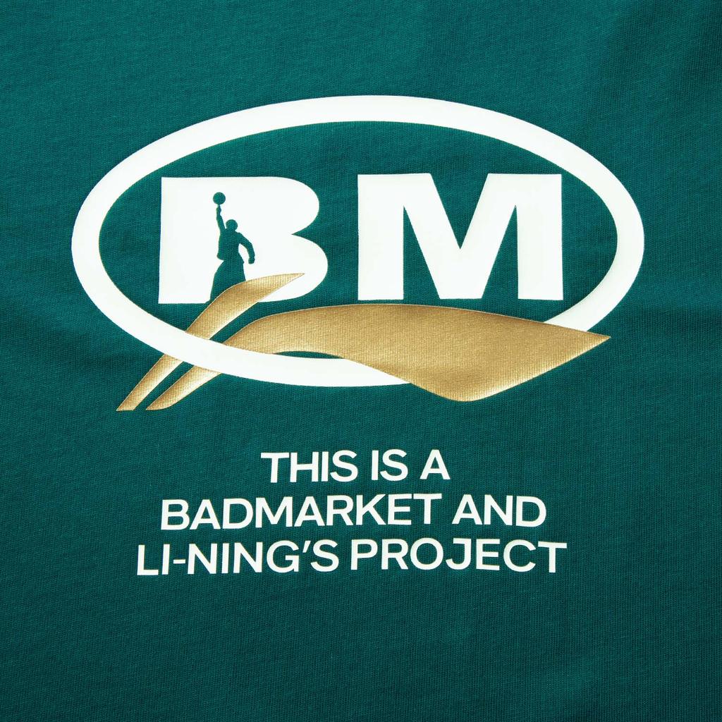Men's T-Shirt Li-Ning Li Ning x BADMARKET Sports Life Collection T Shirt Men's Reef Green