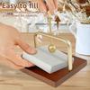 Napkin Holder Wood Table Napkin Holder with Weighted Metal Arm Modern Cocktail Napkin Holder for Home Kitchen Office Restaurant