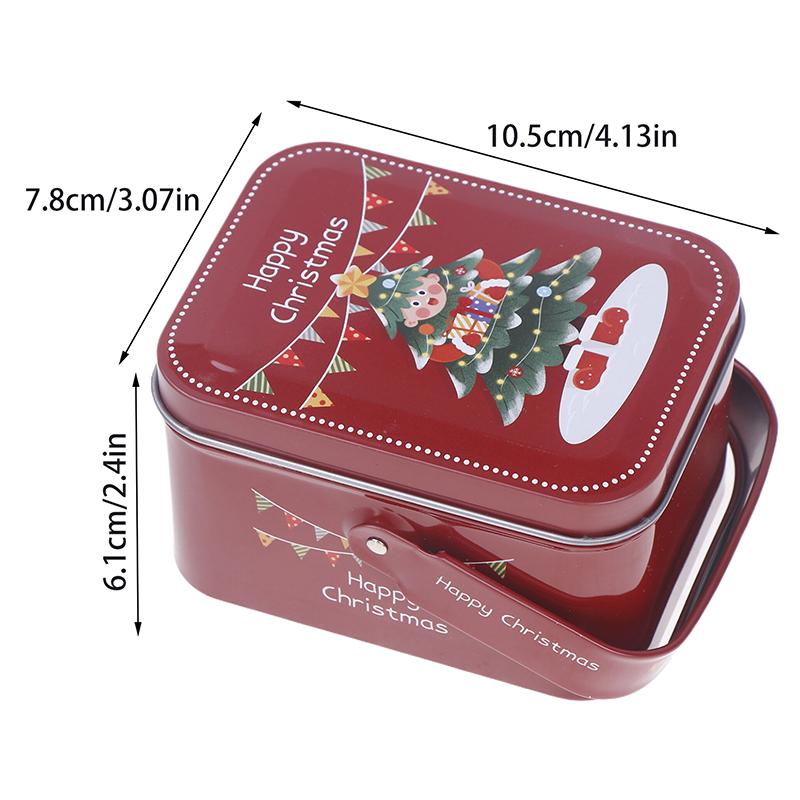 Рождественская жестяная коробка для печенья, подарочная упаковка, банка для конфет, контейнеры для хранения мультфильмов, сладкие праздничные принадлежности с ручкой