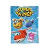 Плед Super Wings из фланели с изображением мультяшного робота и машинки, забавный плед для дивана, постельного белья, гостиной, 150*125 см.