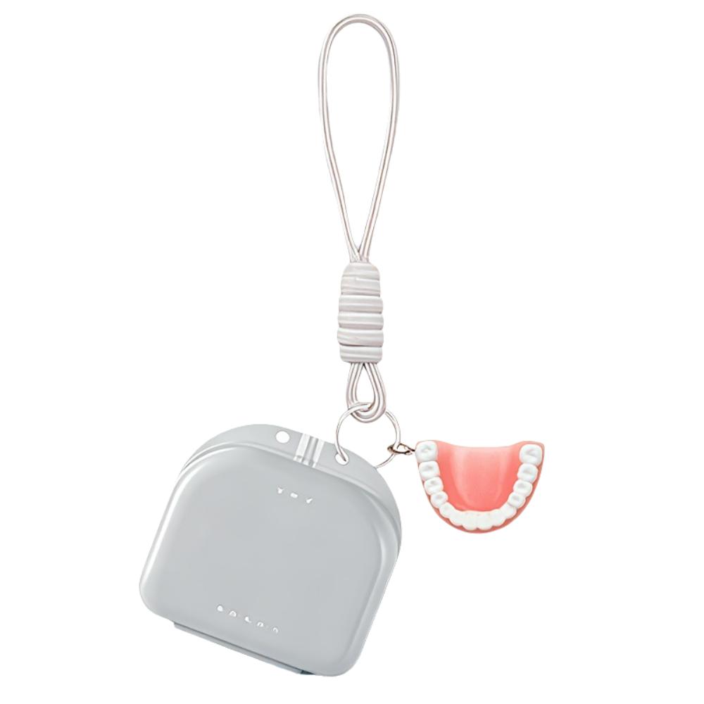 Sealed Tooth-Shaped Pendant Box Ventilated Portable Denture Storage Box for Orthodontic Retainer