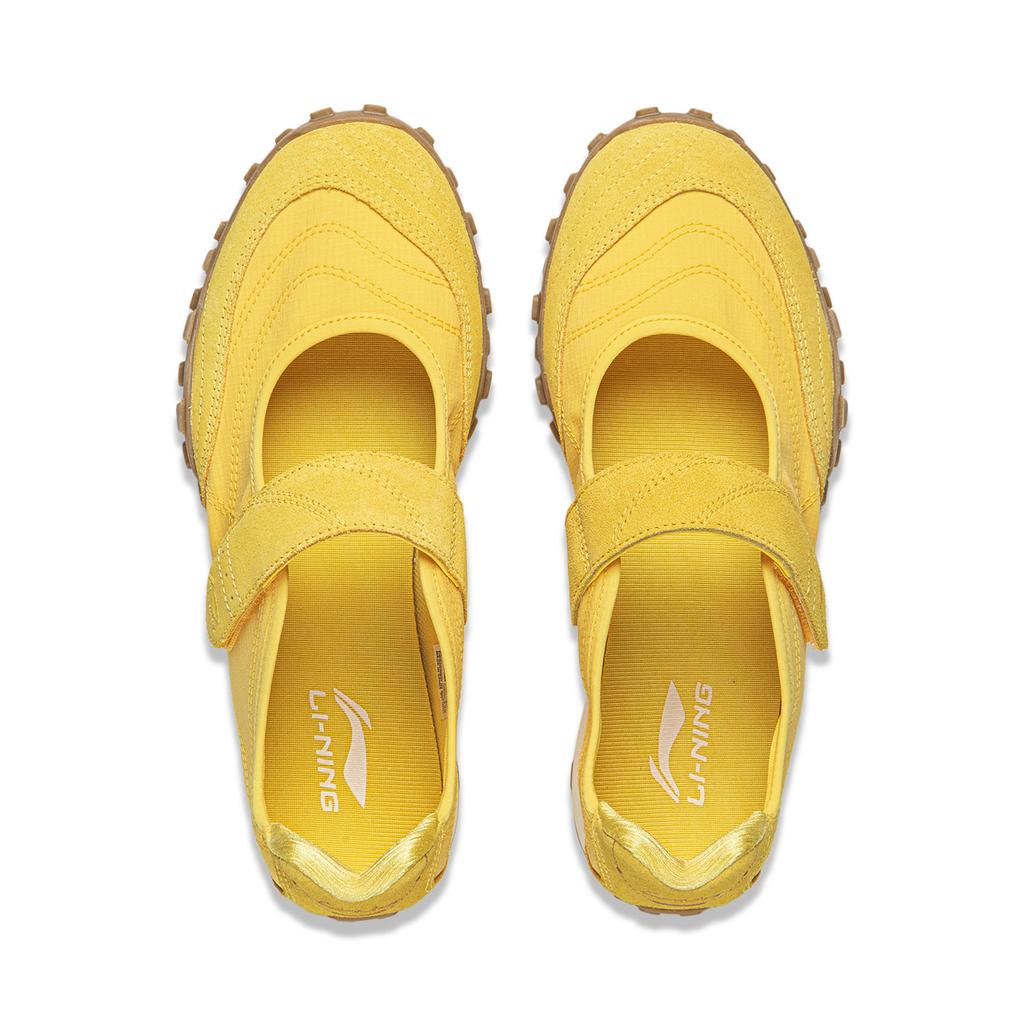 Li Ning Mary Sports Удобные износостойкие дышащие низкие повседневные кроссовки для женщин Молочно-песочно-желтые AGLW064-6
