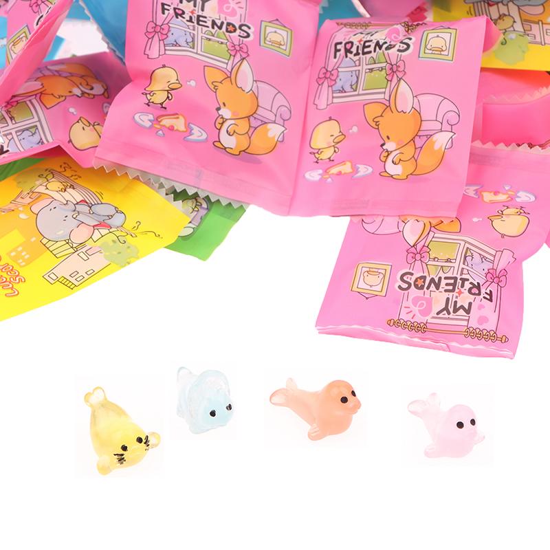 20 шт. Миниатюрные милые фигурки маленьких животных для игры, Мешок-сюрприз, Светящаяся коробка-сюрприз, Случайные игрушки, Тренд, Симуляция, Мультяшные животные, Детская игрушка