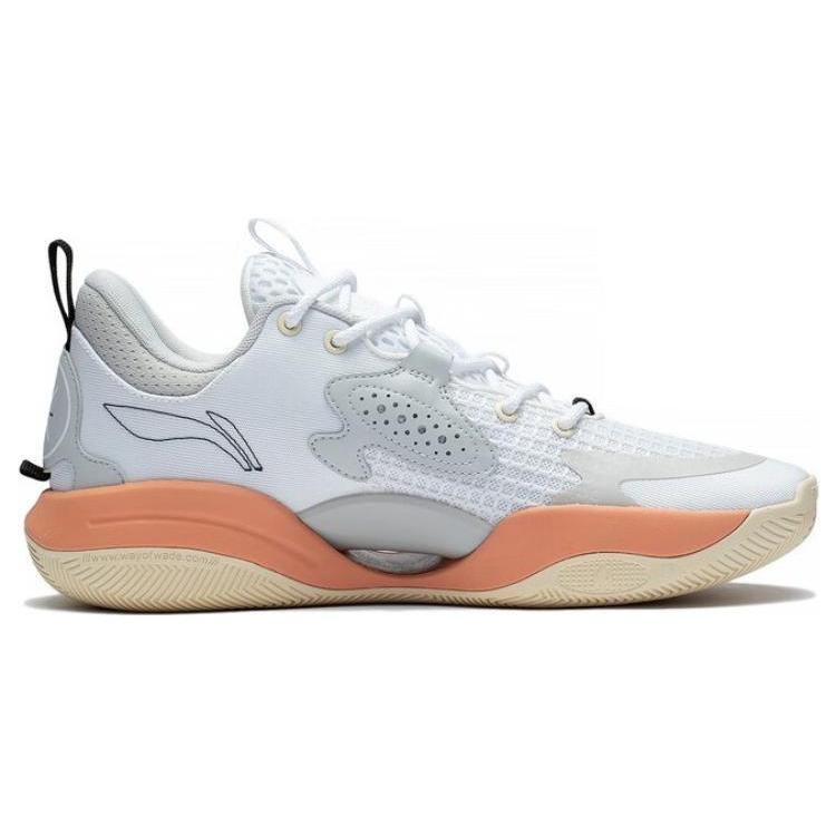 Li Ning Wade ALLDAY Скользкие, износостойкие, дышащие низкие баскетбольные кроссовки Бело-серые ABPT007-6