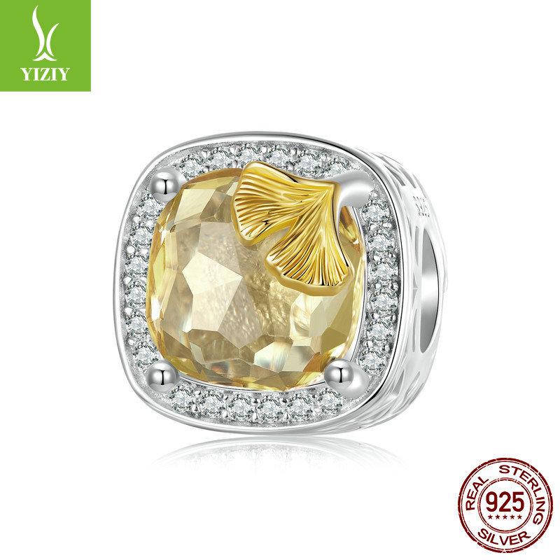 Autumn Ginkgo Biloba Diy Bracelet Beaded Accessories, Romantic Mori S925 Sterling Silver Butterfly Beads