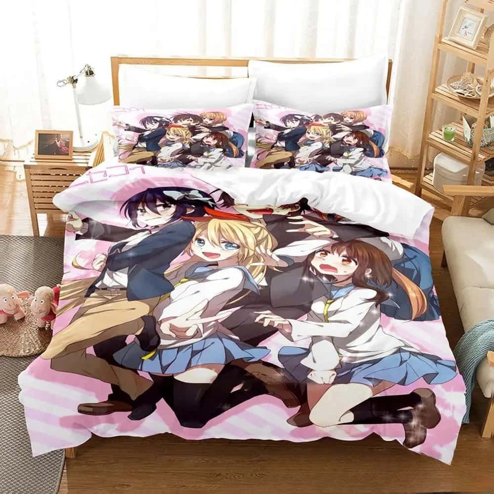 3D Принт Аниме Nisekoi Ложная Любовь Постельный Комплект Мальчики Девочки Полуторный Двуспальный Королевский Размер Пододеяльник Наволочка Кровать мальчики Взрослый Домашний Текстиль