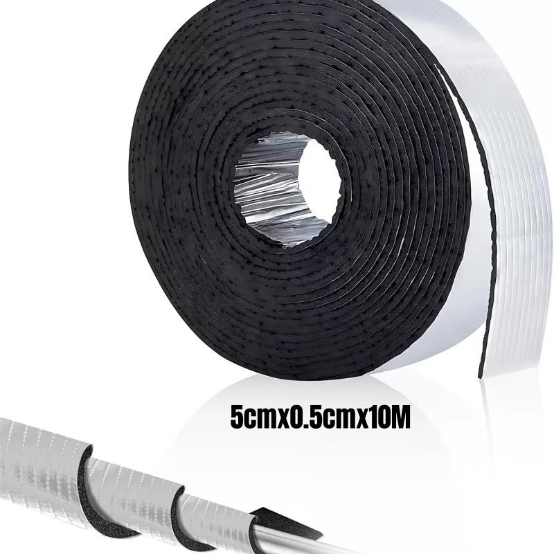 10 м/рулон Фольгированный стекловолоконный утеплитель для труб Зимние наружные покрытия для воздуховодов Самоклеящаяся лента для обмотки воздуховодов Изоляционная лента, Трубы замерзают