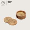 Basic 100% Natural Eco-friendly Hand Made Rattan Coaster Set (6pcs) with Coaster Box