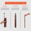 Engraved Brass Handle Walking Stick with Comfortable  Wooden 3-Piece Walking Cane for Hiking, Costumes, and Durability