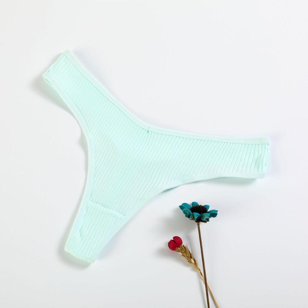 Женское весенне-летнее модное хлопковое сексуальное нижнее белье-стринги чистого цвета