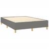 Vidaxl Łóżko Kontynentalne Z Materacem, Ciemnoszara Tkanina, 140X200Cm