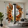 2 шт. HD гирлянда из ротанга с изображением подсолнуха на День благодарения, занавеска с зеленой и желтой завязкой, цифровая печать, стиль украшения дома, украшение