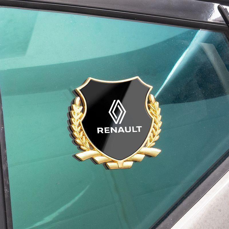 For Renault 2026 New Hub Caps Metal Car Trunk Window Side Emblem Badge Decal Sticker For Renault Clio Megane Trafic Captur Maste