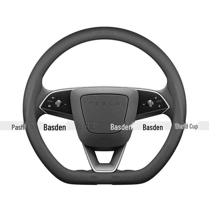Genuine Leather Steering Wheel Cover for Tesla Model Y, 3, X, S