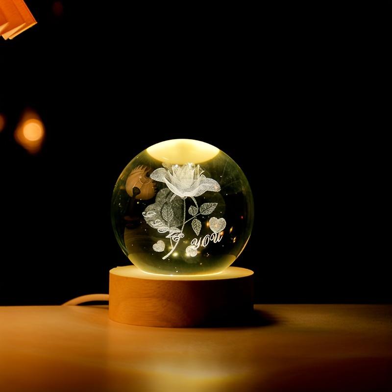 3D Солнечная хрустальная сфера 60 мм 3D Хрустальная сфера Солнечной системы|Лазерная гравировка Лунный хрустальный подарок со сферой Галактики для любителей физики и космических моделей