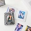 40Pockets Korean Y2K Black White Checkerboard Card Album Creative Hollow Window Kpop Idol 3-inch Photo Card Holder Collect Book