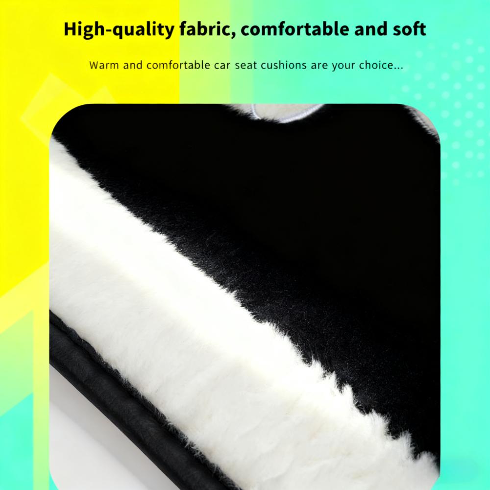 Plush car seat cushion for winter warmth and heating, car seat cushion for light luxury bow tie car seat cover