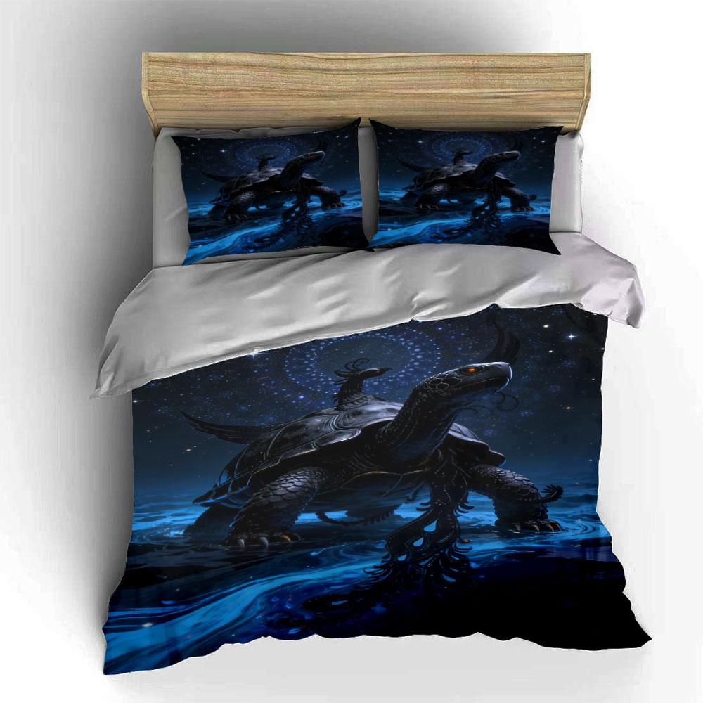 Mystical turtle with stars. Bedding sets Duvet cover sets Duvet covers Pillowcases(1* Duvet Cover 2* Pillowcases without duvet insert)