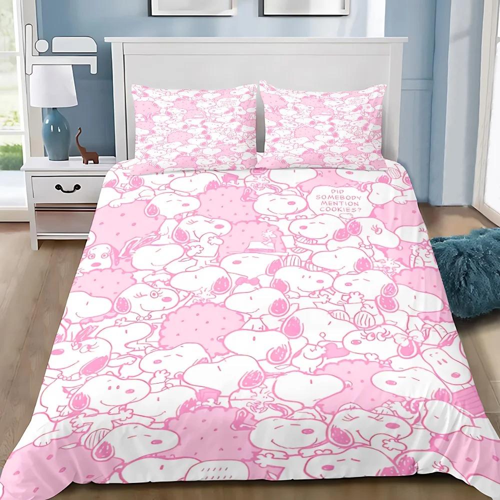 Пододеяльник Наволочка Комплект постельного белья Милый Забавный S-Снупи Взрослый Мальчик Девочка Украшение спальни Детский подарок Односпальный Двуспальный Большой размер