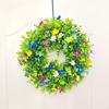 Spring Wreath Summer Artificial Flower Green Leaves Floral for Thanksgiving