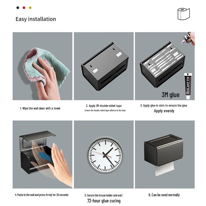 Yingtang Rectangular Gold Wall-Mounted Tissue & Toilet Roll Holder