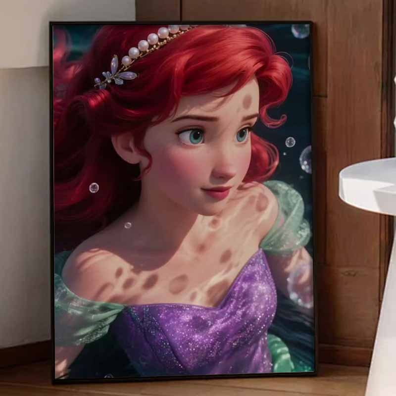 Disney Набор для алмазной мозаики без рамки, Ариэль в фиолетовом платье, Классический стиль, Декор для дома, Поделка, Идеальная идея для подарка