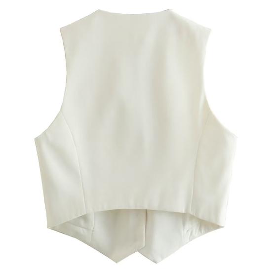 Женский формальный жилет с глубоким v-образным вырезом, однобортный кардиган без рукавов, однотонный свободный OL, офисная одежда, жилет, женское пальто