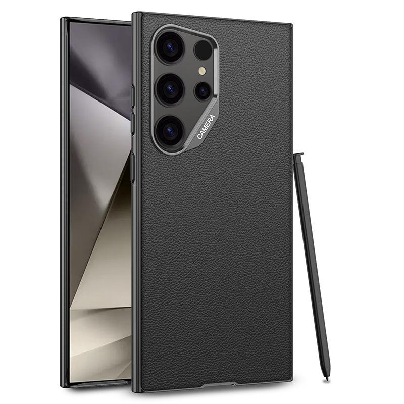 Подходит для чехла для мобильного телефона Samsung S24Ultra S24uc Натуральная пигментированная кожа S24Ultra Противоударный простой защитный чехол