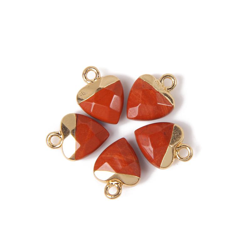 5pcs 10x13MM Natural Stone Faceted Heart Shape Pendant Charm Quartz Crystal Jewelry Accessorie For Making Earring Necklace