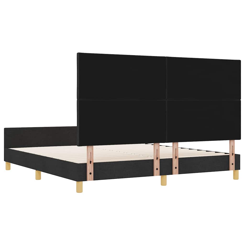 Bed Frame with Headboard Black 180 x 200 cm Fabric
