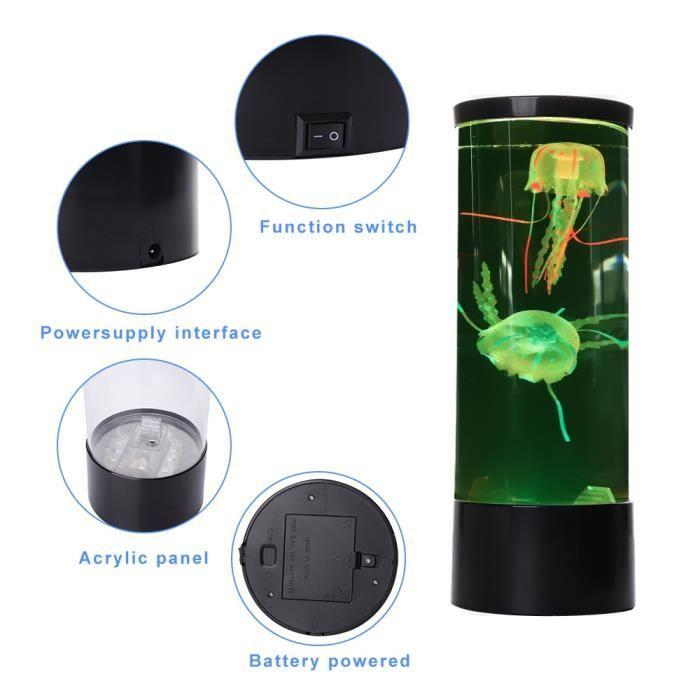 Veilleuse - Lampe à motif de méduses - Couleurs changeantes - Rechargeable USB - Ambiance relaxante