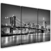 Three Piece Picture Canvas Print New York At Night